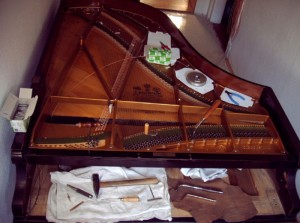 Bechstein. Die Saiten und die Stimmwirbel wurden komplett erneuert